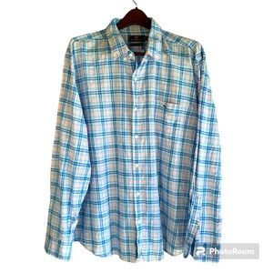 Vineyard Vines Whale Shirt, pink, white and blue check Button-Down slim fit XXL